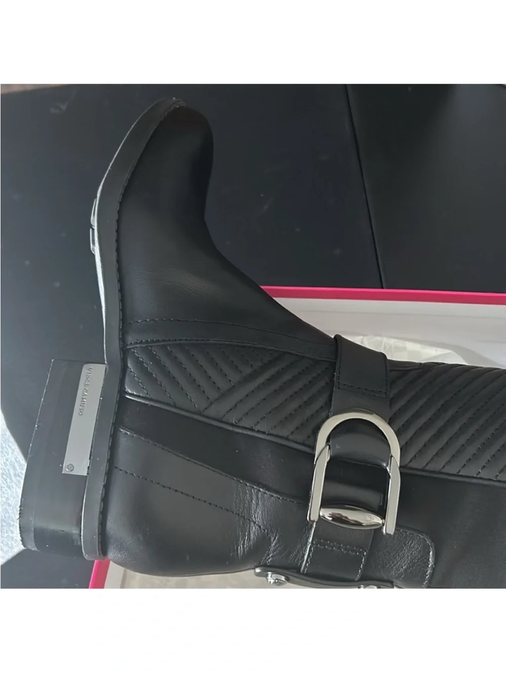 Vince Camuto Black Quilted Over-the-Knee Riding Boots